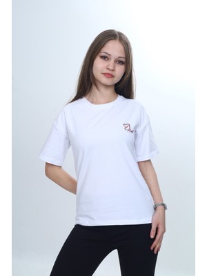 Toontoy Toontoy Kız Çocuk Baskılı Bisiklet Yaka Kısa Kollu Tişört 24970