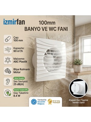VentEurope Fancy Kapaklı Aspiratör Fan 10 cm – Banyo & Tuvalet Havalandırma