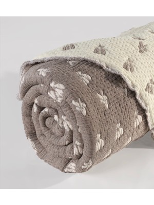 Peshtemalsan 9 Katlı %100 Pamuk 220 x 240 cm Müslin Yorgan Yatak Örtüsü Kahve