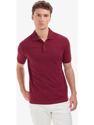 Pierre Cardin Erkek Bordo Regular Fit %100 Pamuk Kıvrılmaz Polo Yaka Basic Tişört 50325312-VR014
