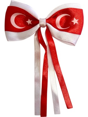 Ugly Duck Ay Yıldız Ince Kurdelalı Pens Toka - Kırmızı Beyaz (1 Adet)