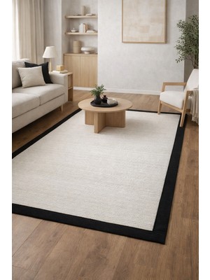 Çerkez Halı Merv Collection Sisal Bordürlü Hasır Halı Beyaz