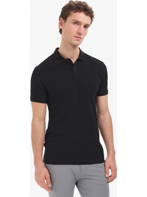 Pierre Cardin Erkek Siyah Slim Fit Basic Tişört 50321128-VR046