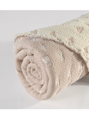 Peshtemalsan 9 Katlı %100 Pamuk 220 x 240 Müslin Yorgan Yatak Örtüsü Bej