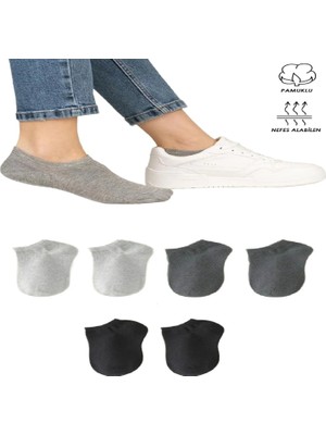 Ozzy Socks 6 Çift Unisex Dikişsiz Patik Çorap Gri Füme Siyah Günlük Konfor Seti