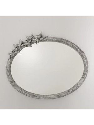 Selim Kuş Figürlü Ayna Gümüş