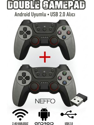 Neffo Pc Gamepad Için 2.4g Wıreless Çift Kol Kablosuz Oyun Kolu /akıllı Telefon/tablet/ Pc/android