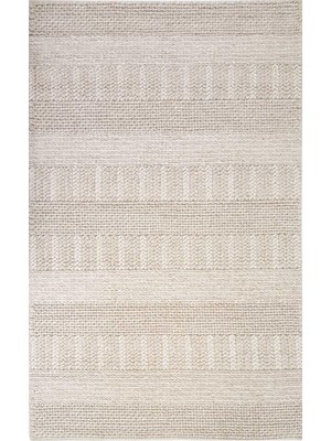 Eko Halı Jade J 352 Beige Naturel Kazak Örgü Desenli El Dokuma Örgü Halı