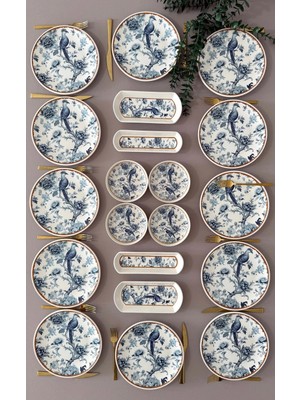 Yiğit Seramik Züccaciye Blue Kitchen Model 12 Kişilik 20 Parça Modern Kahvaltı - Brunch Takımı