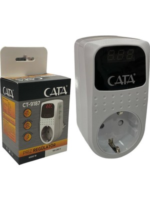 Cata Ct 9187 Akım Korumalı Priz Regülatör 4000 W Elektrik Prizi Çocuk Koruması ile Güvenli Kullanım