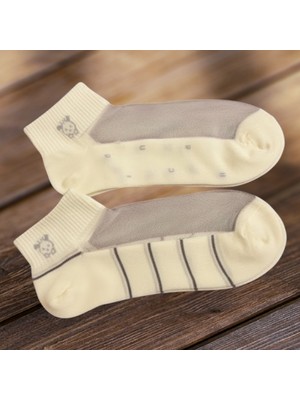 Trendy Chic Üzeri Tül Beyaz Ikili Kadın Babet Çorap