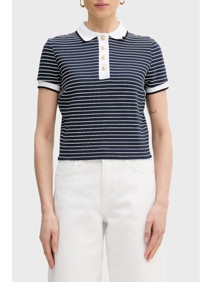 Guess Alphonsin Slim Fit Çizgili Düğmeli Polo W6GP17K2946 Bayan Polo W6GP17 K2946 SB09