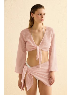 Aquella Pembe Crop-Top Pareo