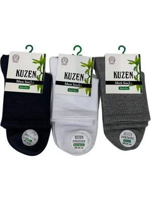 Beruflic Kuzen Dikişsiz Yarım Konç Bambu Erkek Çorap 3 Adet