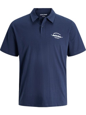 Jack & Jones Jack Jones Yazı Armalı Erkek Polo Yaka Tişört 12288118