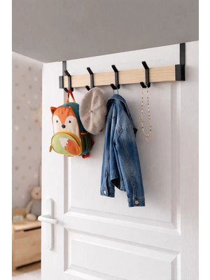 Grootland Ahşap Kapı Arkası Askılık,Elbise askısı,Havlu Askısı Ahşap Plastik