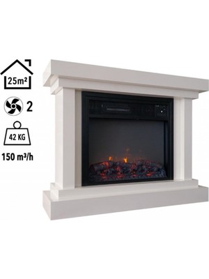 Elektrokonfor Elektrikli Fanlı  Şömine Medium  1500W / 3000W Ay Taşı Desenli
