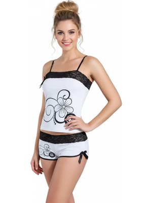 Beruflic Çiçek Nakışlı Şortlu Takım B333