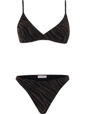 Aquella Triko Siyah Anvelop Bikini Takım