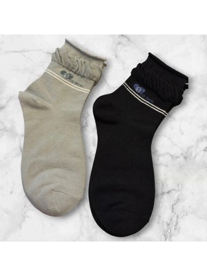 Trendy Chic Yeşil Siyah Ikili Kadın Soket Çorap