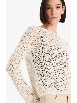 DeFacto Regular Fit Kayık Yaka Triko Kazak F7079AX26SP