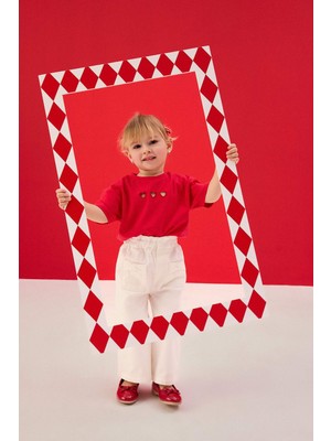 DeFacto 23 Nisan Çocuk Bayramı Kalpli Penye Tişört Kız Bebek G9984A526SM