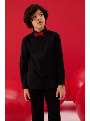 DeFacto 23 Nisan Çocuk Bayramı Keten Görünümlü Gömlek Erkek Çocuk B5983A826SP