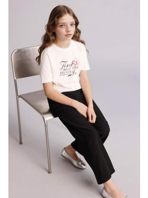 DeFacto Wide Leg Pamuklu Pantolon Kız Çocuk G0608A826SM