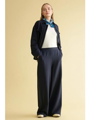 DeFacto Straight Fit Geniş Paça Keten Karışımlı Pantolon H0117AX26SP