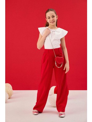 DeFacto 23 Nisan Çocuk Bayramı Wide Leg Geniş Paça Pantolon Kız Çocuk H0146A826SM
