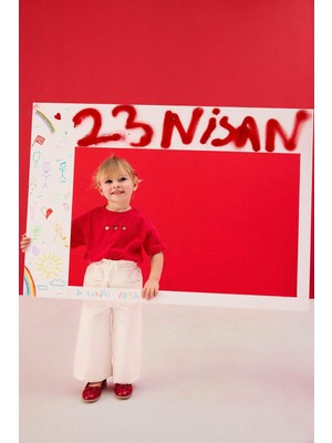 DeFacto 23 Nisan Çocuk Bayramı Paperbag Gabardin Pantolon Kız Bebek H0162A526SM