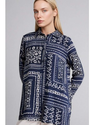 DeFacto Loose Fit Desenli Gömlek Tunik T0609AZ26SP