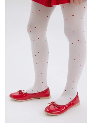 DeFacto 23 Nisan Çocuk Bayramı Kız Çocuk Kalp Desenli Muz Külotlu Okul Çorabı X4350A6NS