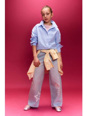 DeFacto Baggy Fit Jean Pantolon Kız Çocuk H0385A826SM