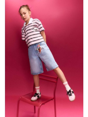DeFacto Jean Şort Kız Çocuk H0660A826SM