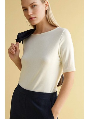 DeFacto Regular Fit Kayık Yaka Ribana Tişört G9270AX26SP