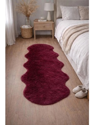 Saymine Kuzu Post Peluş Premium Süet Taban Ince Halı - Yumuşak Dokulu Yatak Odası - Hol - Salon Halısı