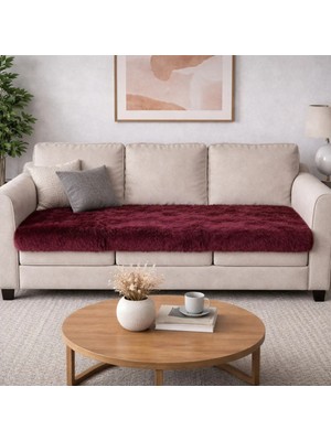 Saymine Kuzu Peluş Süet Taban Koltuk Örtüsü - Yumuşak Dokulu 180×90CM