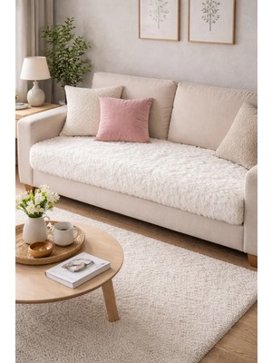Saymine Kuzu Peluş Koltuk Örtüsü - Yumuşak Dokulu 180X90CM