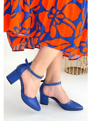 Zerenyus Melo Mavi Klasik Topuklu Ayakkabı