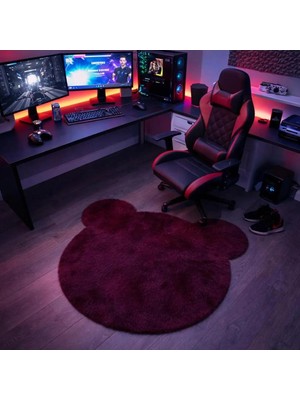 Saymine Kuzu Peluş Ince Yatak Odası - Çocuk Odası - Salon Halısı / Yumuşak Dokulu Süet Taban