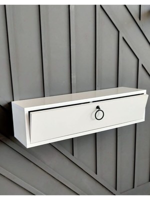 Feyza Design 60 cm Beyaz Kapaklı Dresuar - Salon ve Antre Için Şık Tasarım