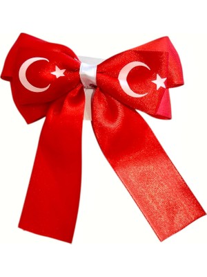 Ugly Duck Ay Yıldız Kalın Kurdelalı Kırmızı Klipsli Pens Toka - Kırmızı