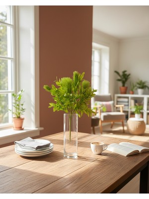 Bakburaya Yapay Çiçekçilik Yapay 1 Adet 35 cm Yeşil Deve Dikeni Aranjman  Ara Dal Saksı Vazo Bitkisi