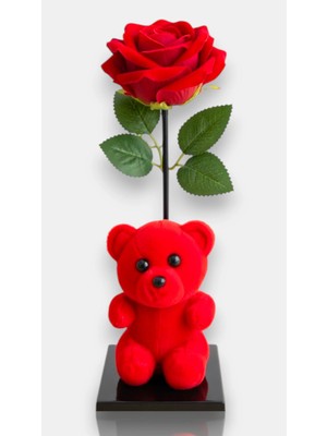 Generic Saraçoğlu Store Kişiye Özel Tasarımlı Gül ve Ayıcık - Anlamlı Hediye Seti