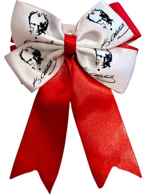 Ugly Duck Atatürk Kalın Kurdelalı Klipsli Pens Toka - Kırmızı Beyaz