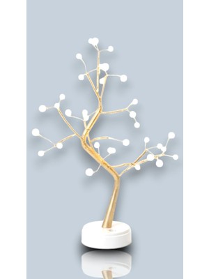 Generic Inci Taneli LED Işıklı Masa Lambası - Ağacı Gece Lambası - Ev ve Ofis Hediyesi