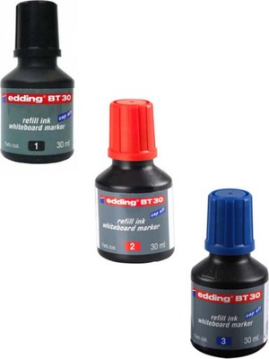 Edding Mürekkep 30 ml 3'lü Set Siyah Kırmızı Mavi Renkli Sarf Malzemeler