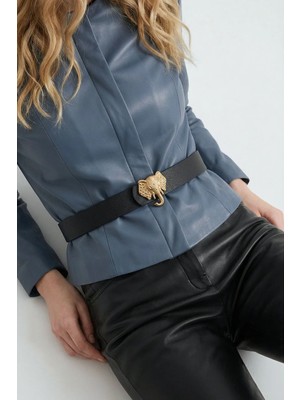 Milleniva Fil Gold Tokalı Siyah Kadın Bel Kemeri