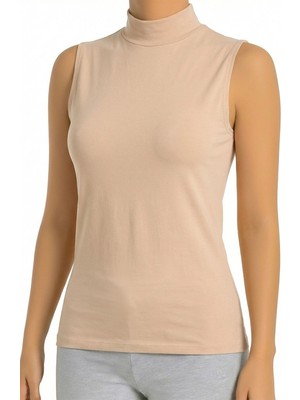 Öts Kadın Atlet Boğazlı Sıfır Kol (%96 Pamuk - %4 Elastan)